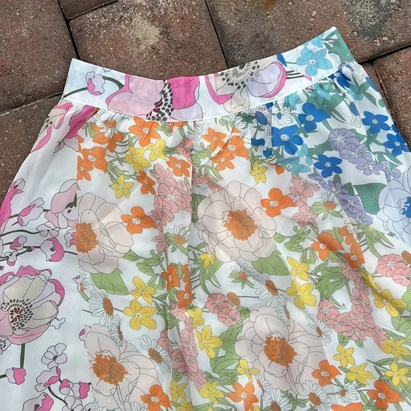 NEW! Boho Retro Patchwork Mixed Floral Print Silk Maxi Skirt - Picture 9 of 11